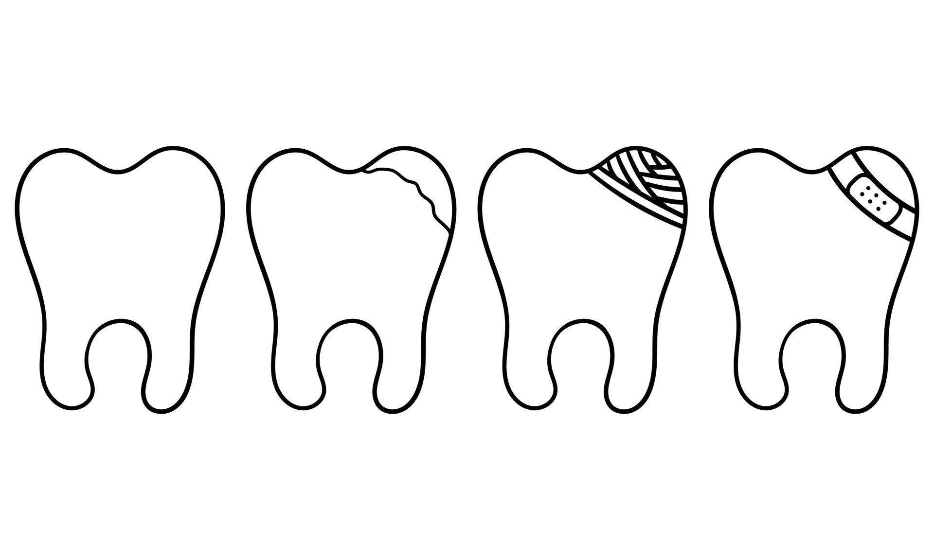 hand drawn collection of healthy teeth and sick teeth 15778462 Vector