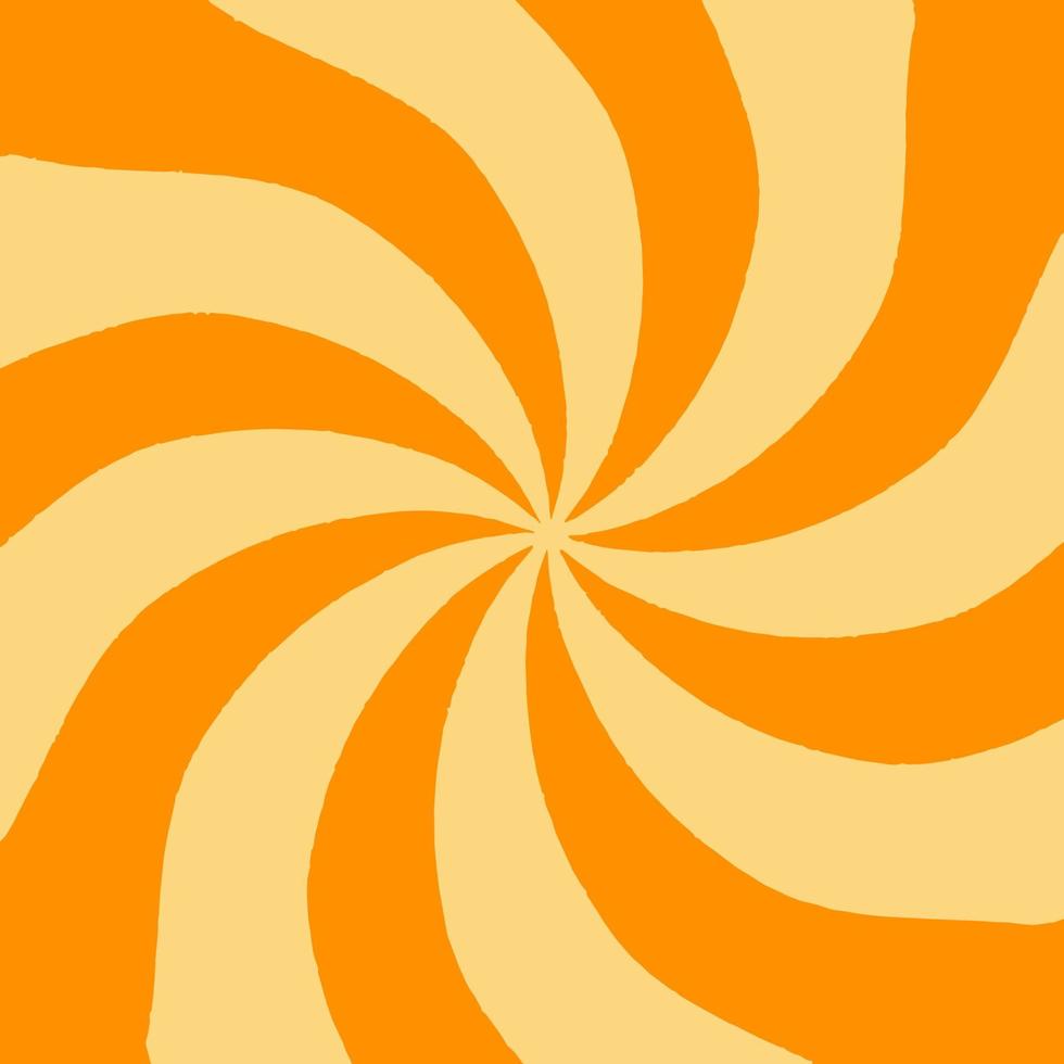 Retro Orange Sun Brust Horizontal vector