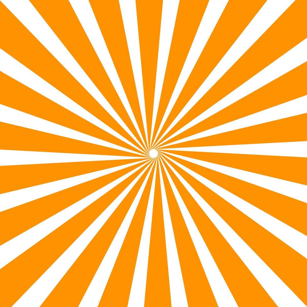 Retro Orange Sun Brust Horizontal vector