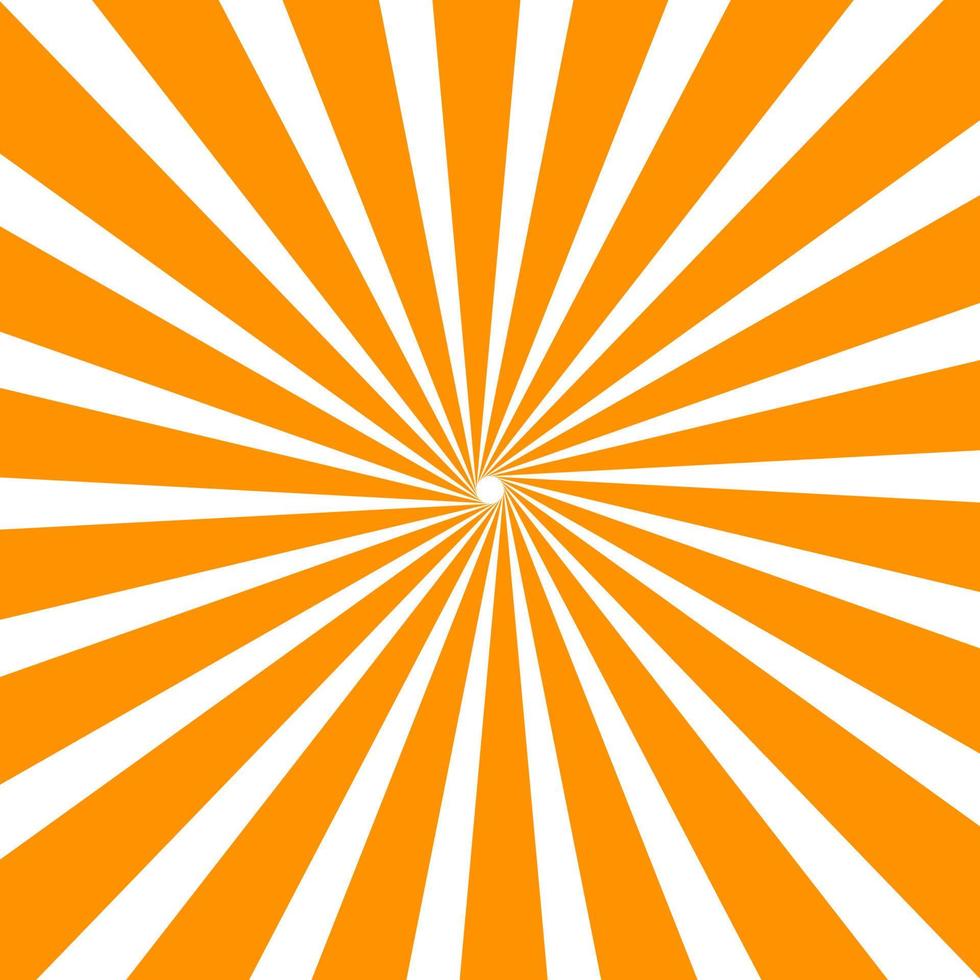 Retro Orange Sun Brust Horizontal vector