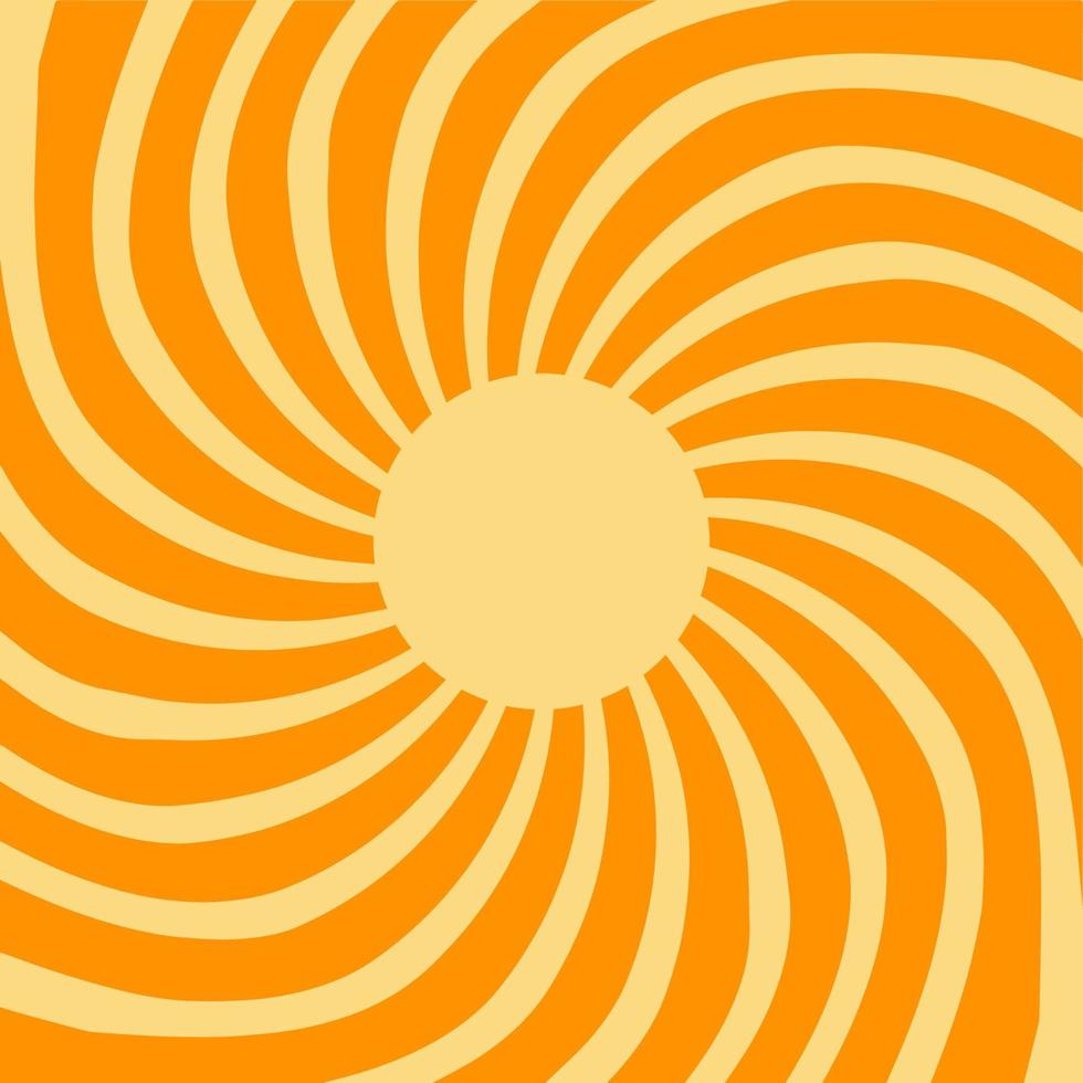 Retro Orange Sun Brust Horizontal vector