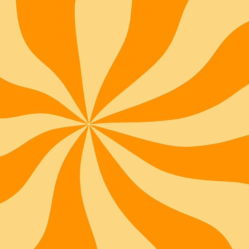 Retro Orange Sun Brust Horizontal vector