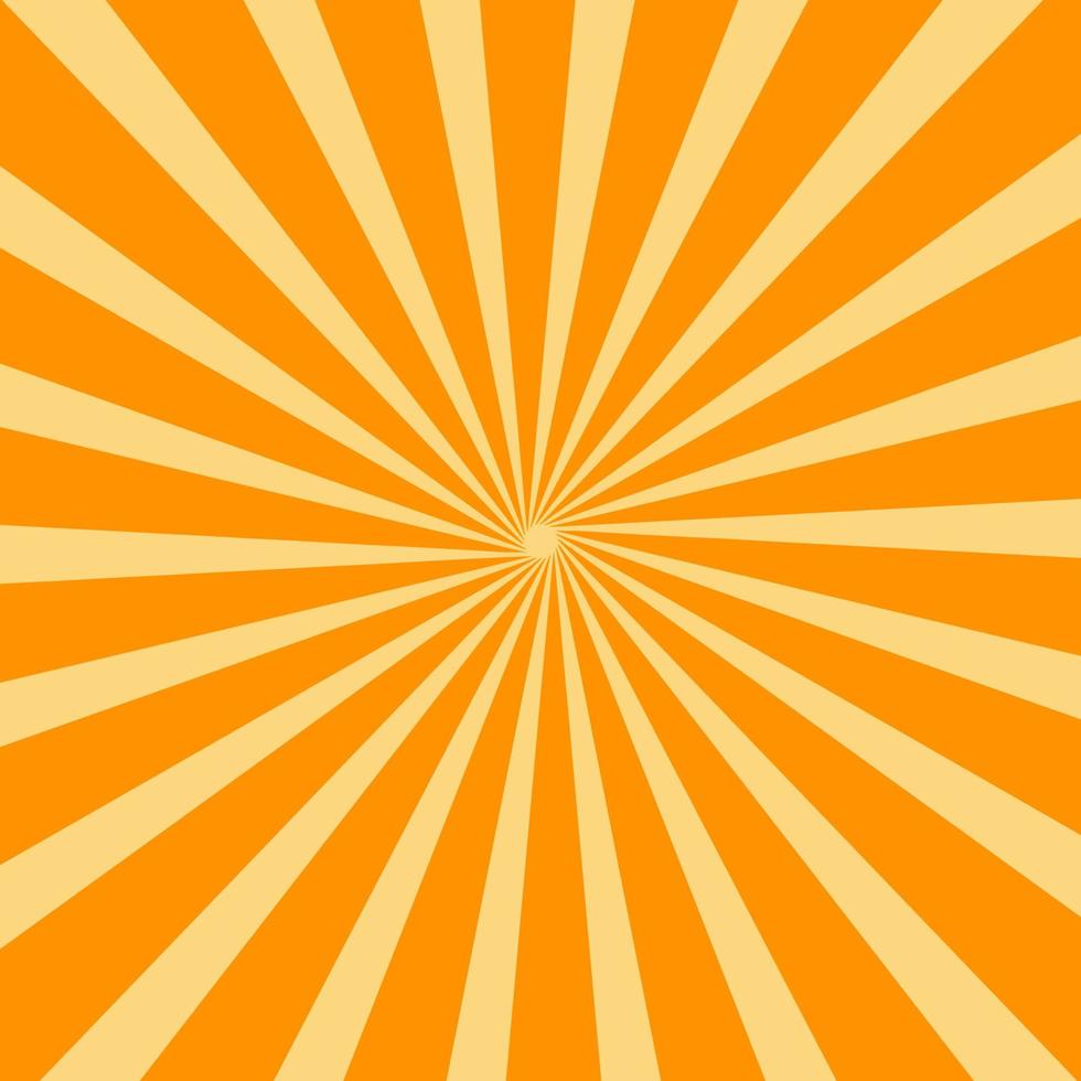 Retro Orange Sun Brust Horizontal vector