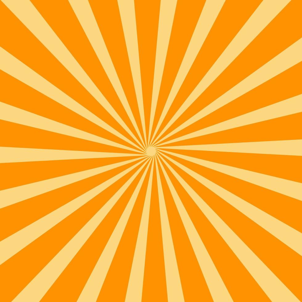 Retro Orange Sun Brust Horizontal vector