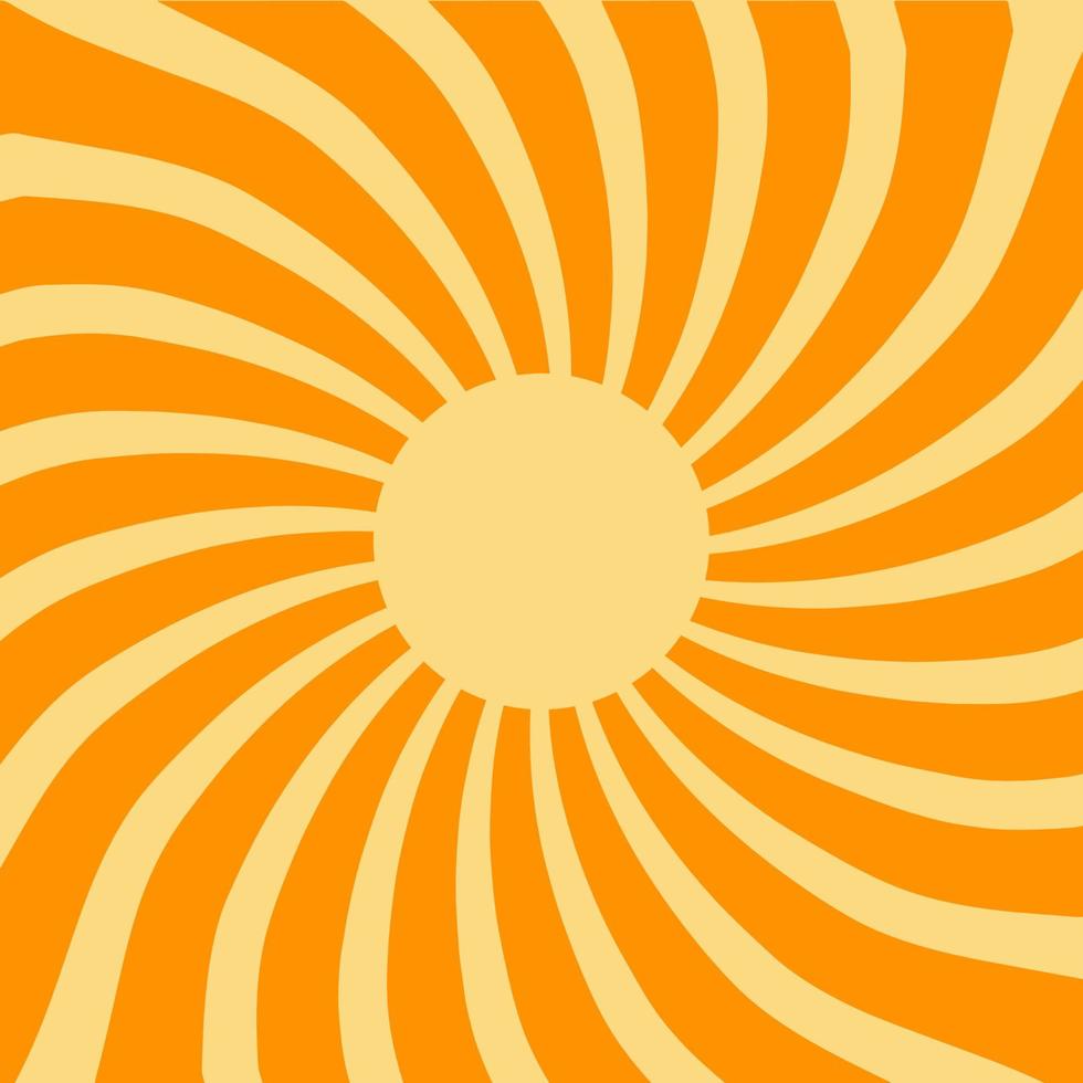 retro naranja sol brust horizontal vector