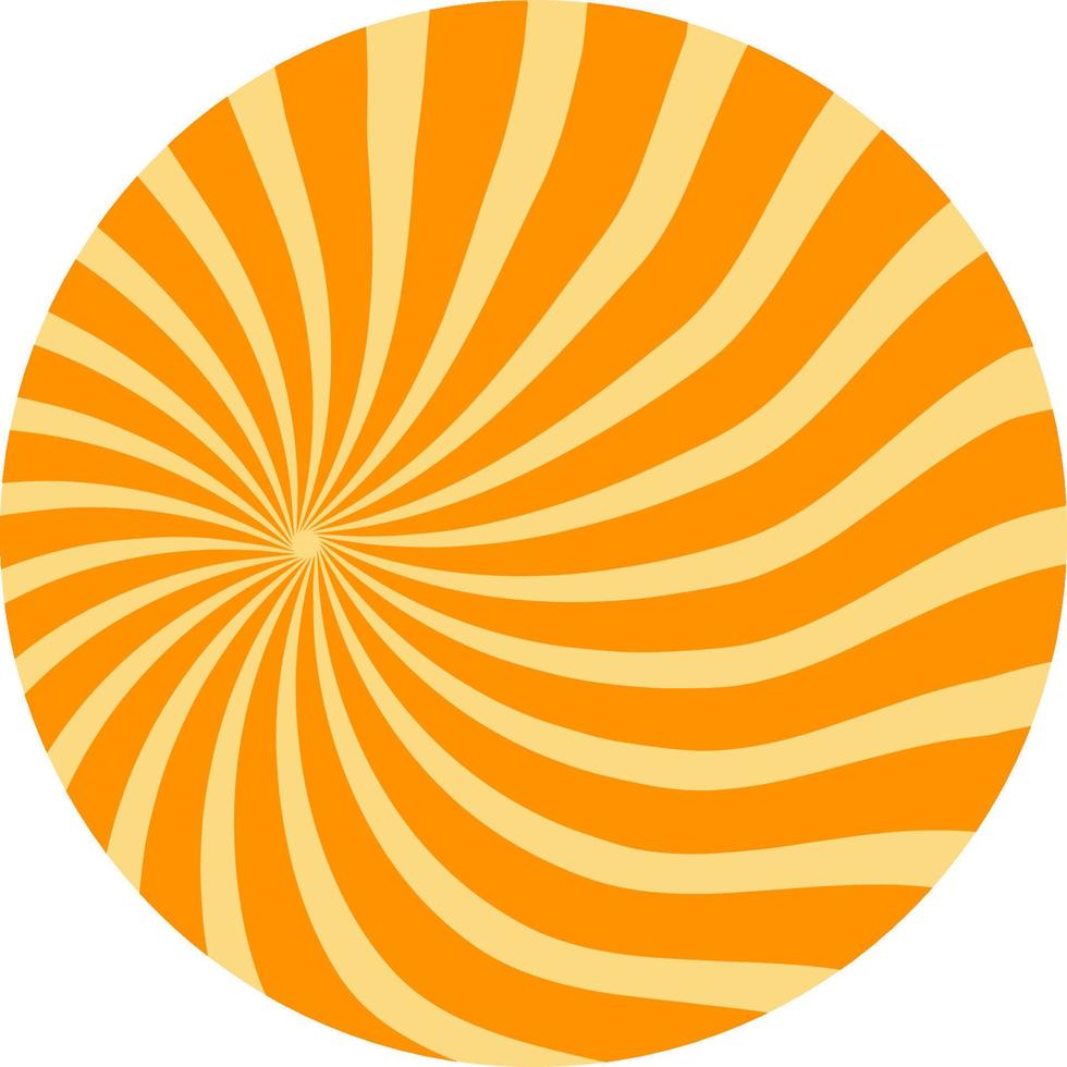 Retro Orange Sun Brust Horizontal vector