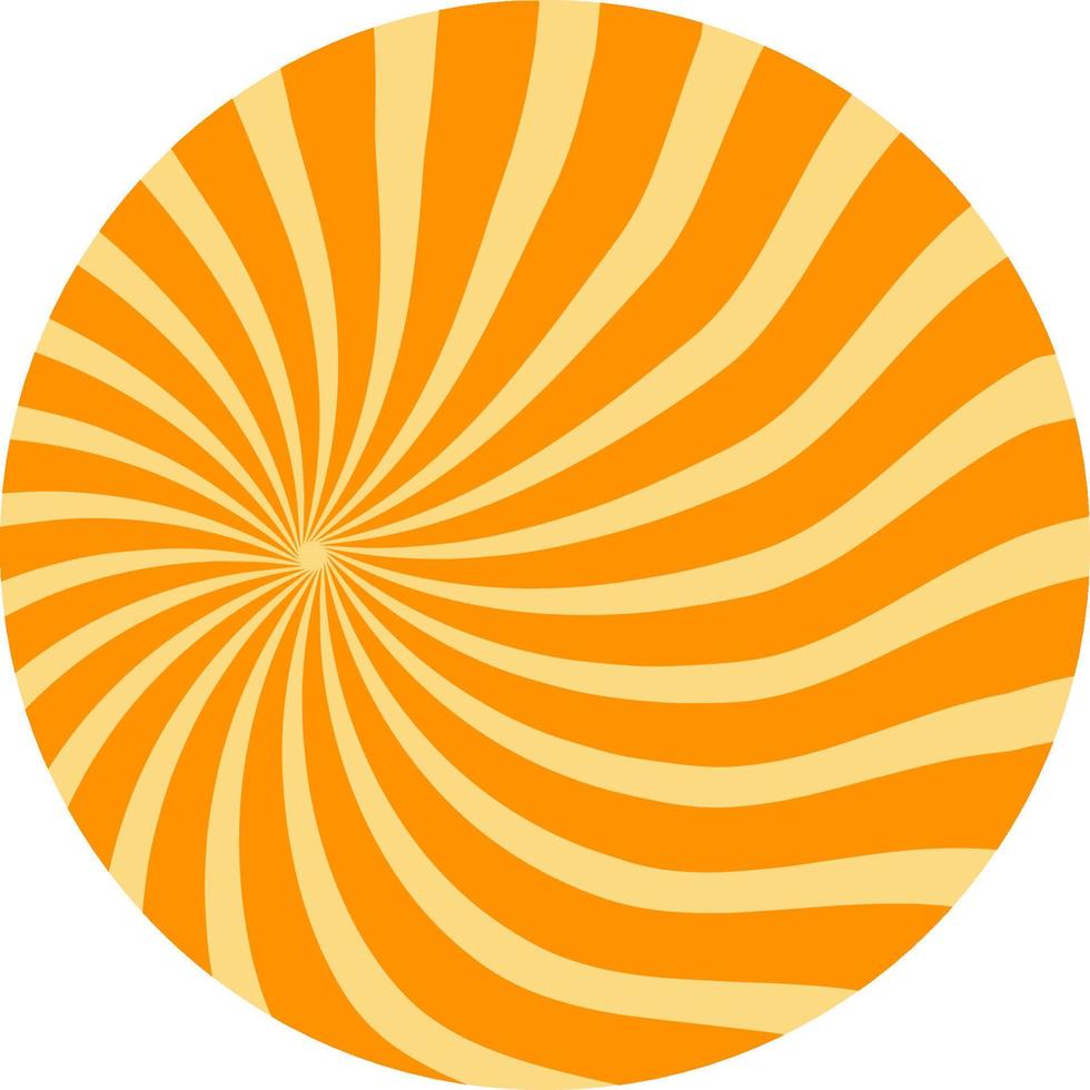 Retro Orange Sun Brust Horizontal vector