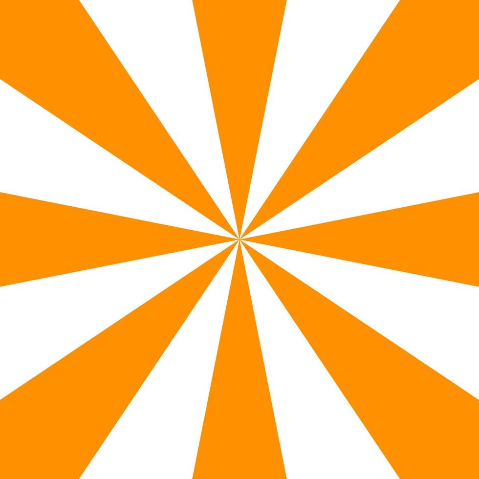 Retro Orange Sun Brust Horizontal vector