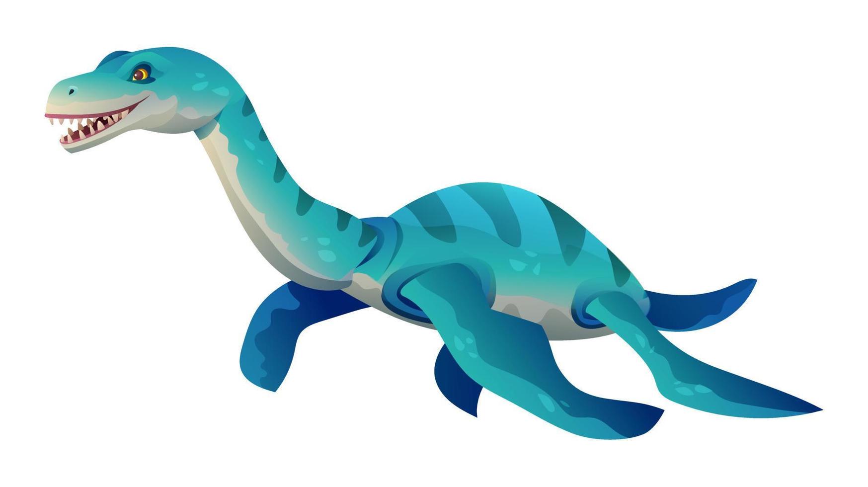 Plesiosaurus dinosaur vector illustration isolated on white background