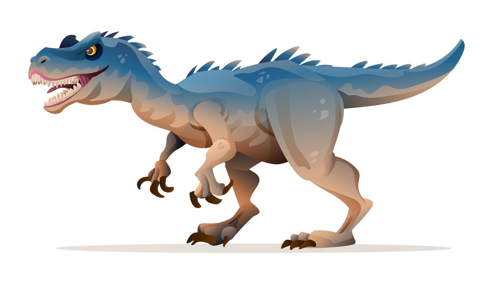 Ilustración de vector de dinosaurio allosaurus aislado sobre fondo blanco