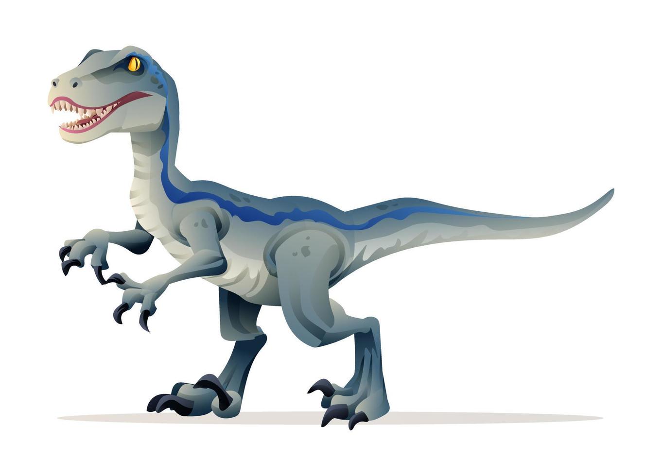 Ilustración de vector de dinosaurio velociraptor aislado sobre fondo blanco