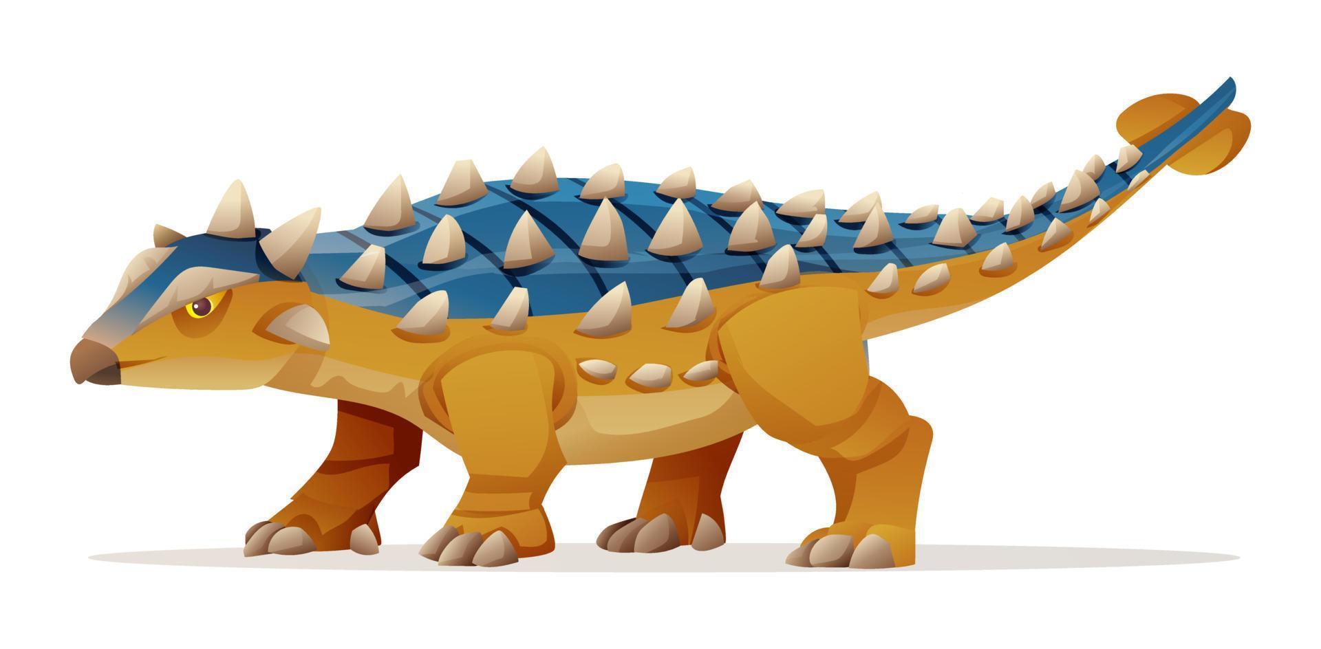 ankylosaurus dinosaur vector illustration isolated on white background