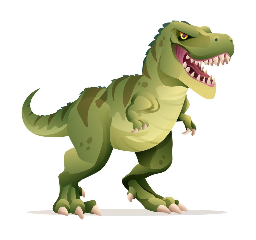 Tyrannosaurus Rex vector illustration. T-Rex dinosaur isolated on white background