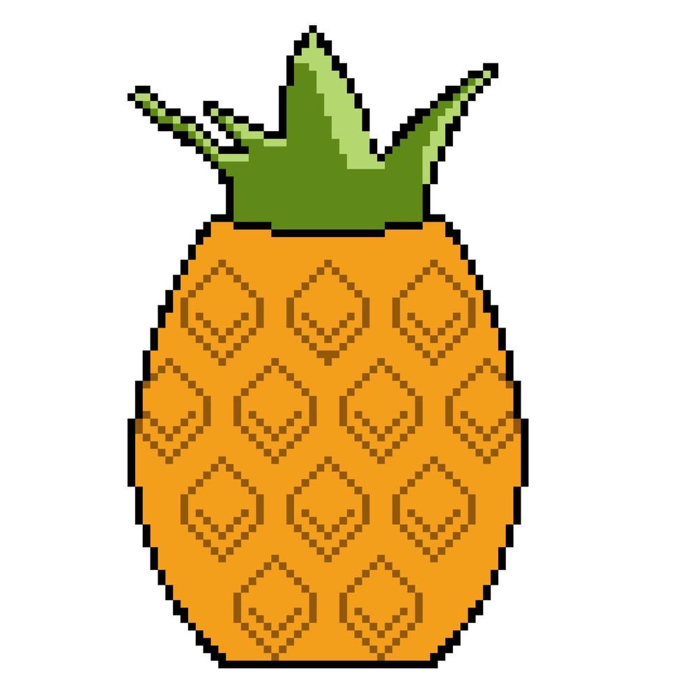 pixel icon proper nutrition pineapple vector