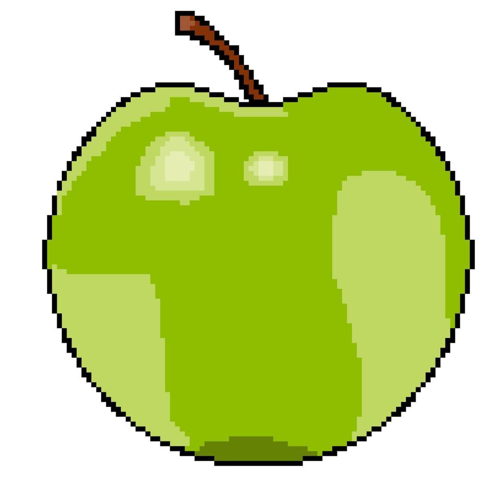 pixel icon proper nutrition fruit green apple vector