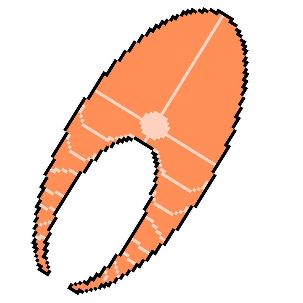 pixel icon proper nutrition red fish vector