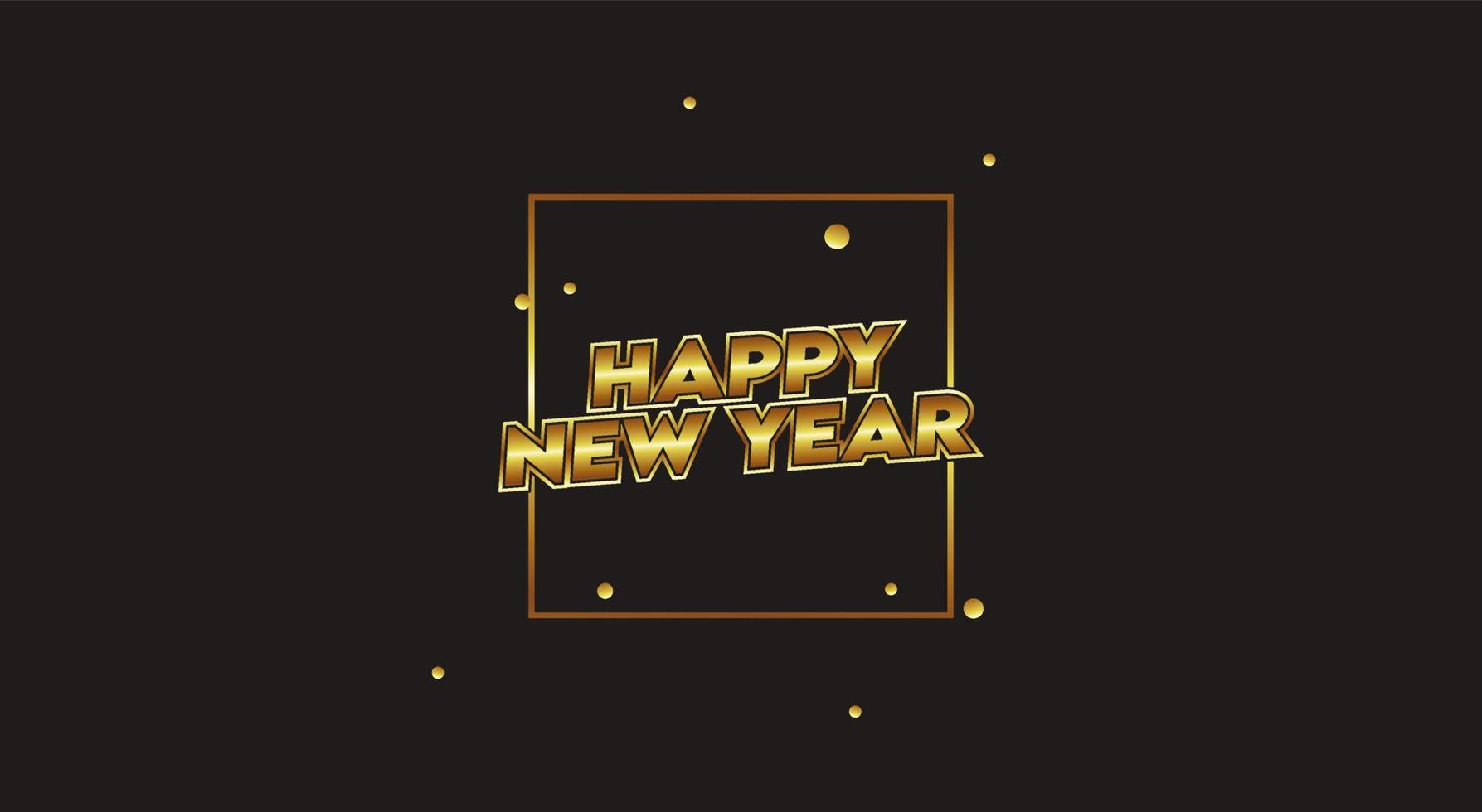 Happy new year greeting card in gold color vector