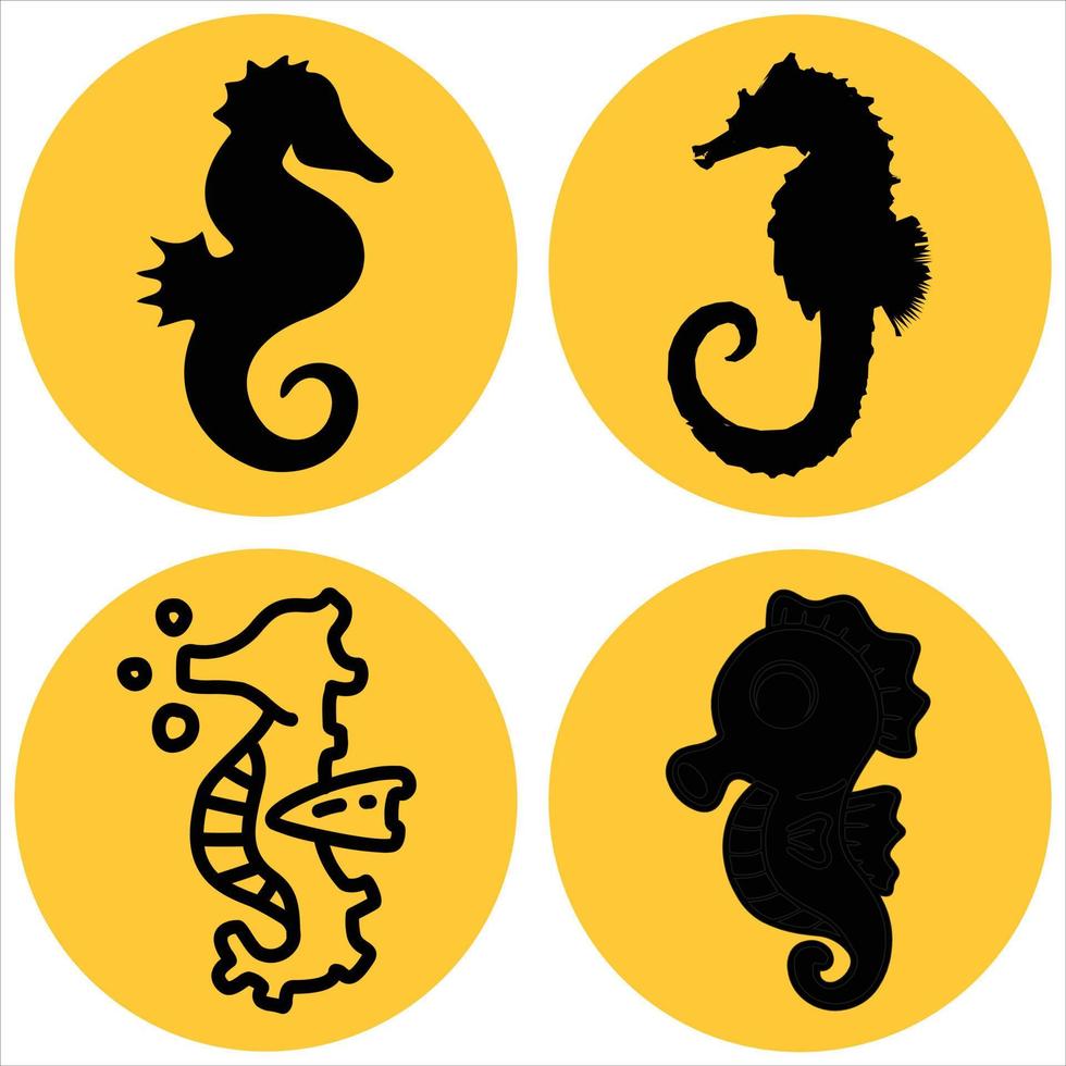 Sea Horses Collection vector