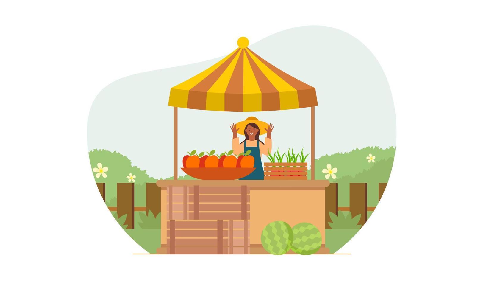 Farmers market concept illustration vector