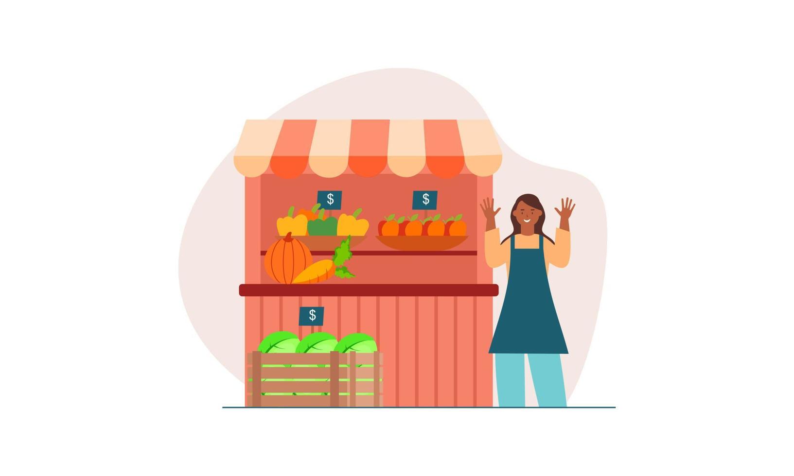 Farmers market concept illustration vector