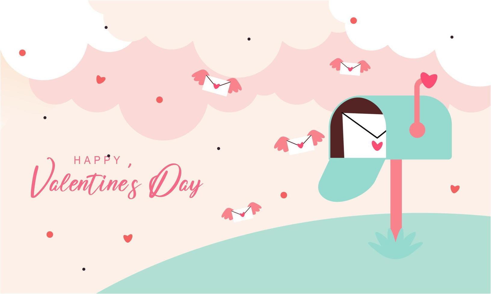 Flat happy valentine's day illustration vector