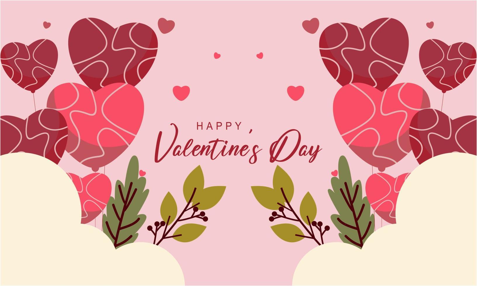 Flat happy valentine's day illustration vector