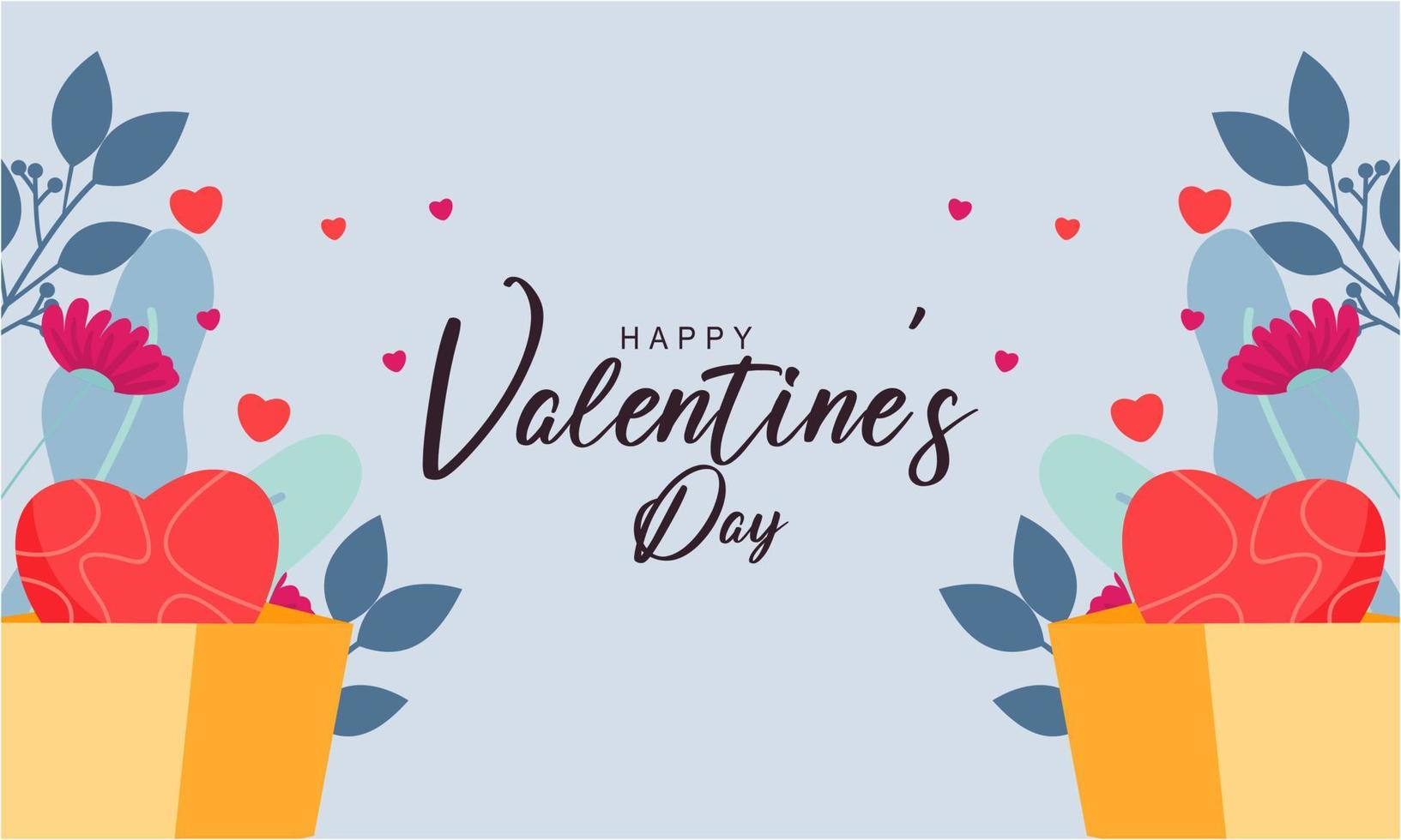 Flat happy valentine's day illustration vector