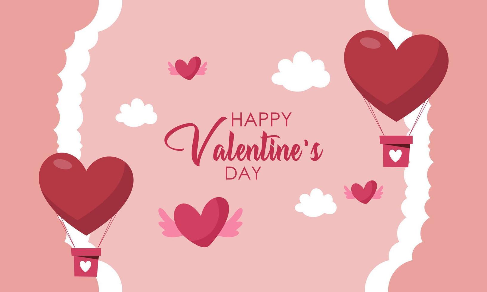 Flat happy valentine's day illustration vector