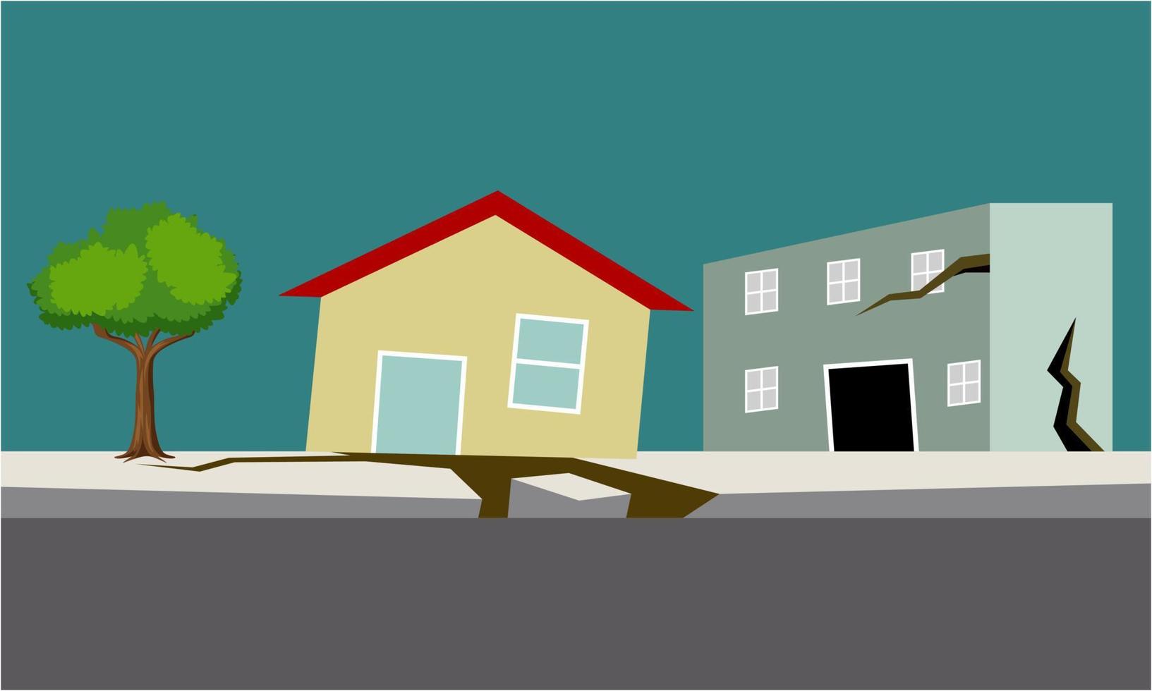 Earthqauke background scene illustration vector