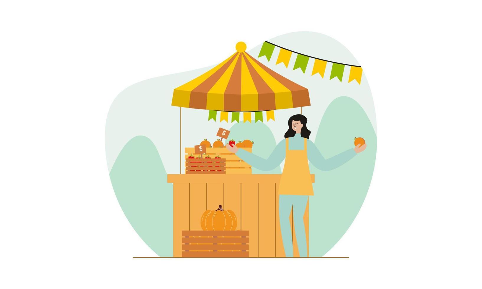 Farmers market concept illustration vector