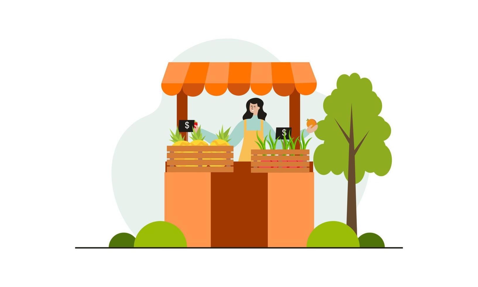 Farmers market concept illustration vector