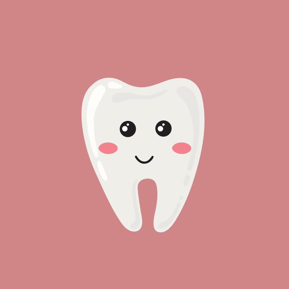 Cute illustration of a tooth. Cartoon illustration of a healthy tooth. Care of teeth. vector