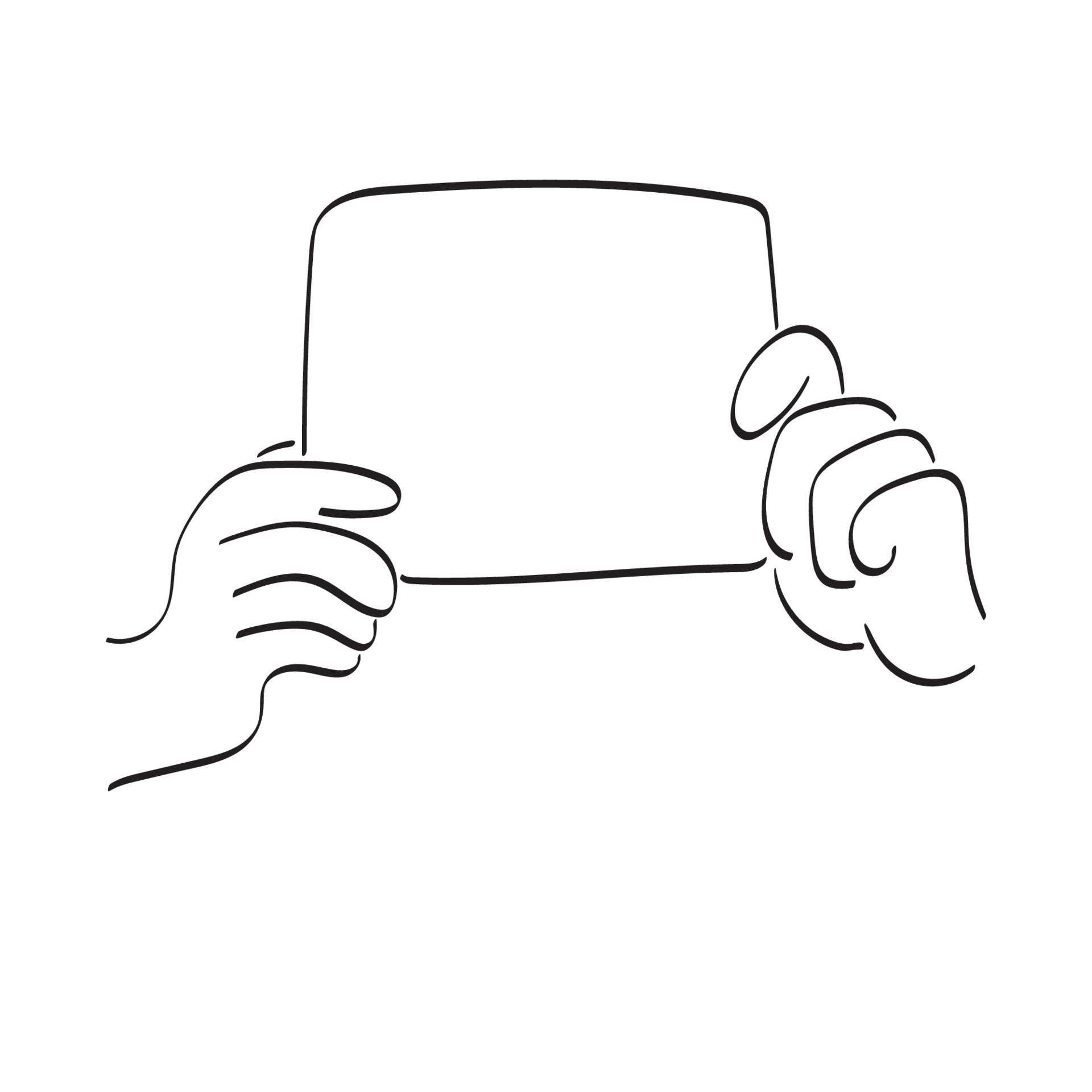 hand holding blank paper illustration vector hand drawn isolated on