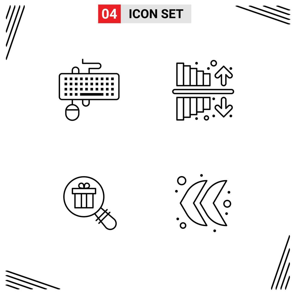 User Interface Pack of 4 Basic Filledline Flat Colors of device research mouse income ecommerce Editable Vector Design Elements