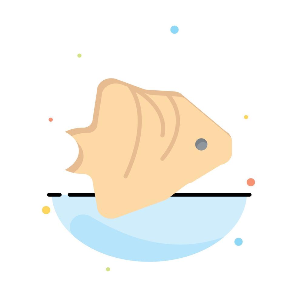 Fish Coral Ocean Schooling Banner Abstract Flat Color Icon Template vector