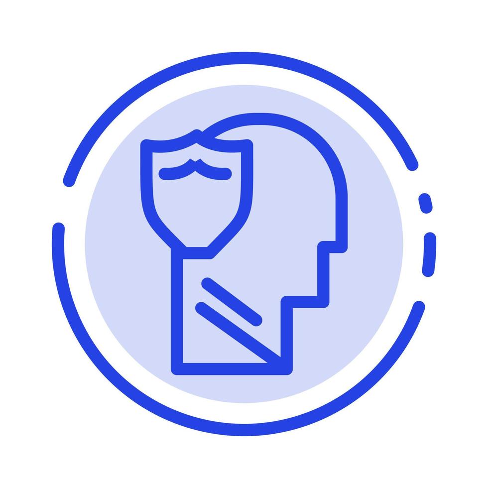 Shield Secure Male User Data Blue Dotted Line Line Icon vector