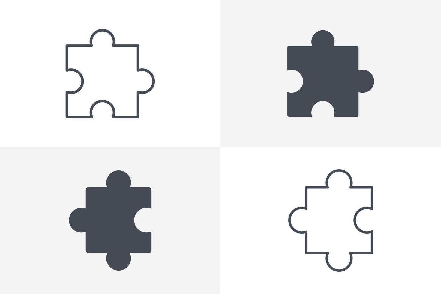 Piece, puzzle icon set vector. Piece icon bundle isolated on white background vector
