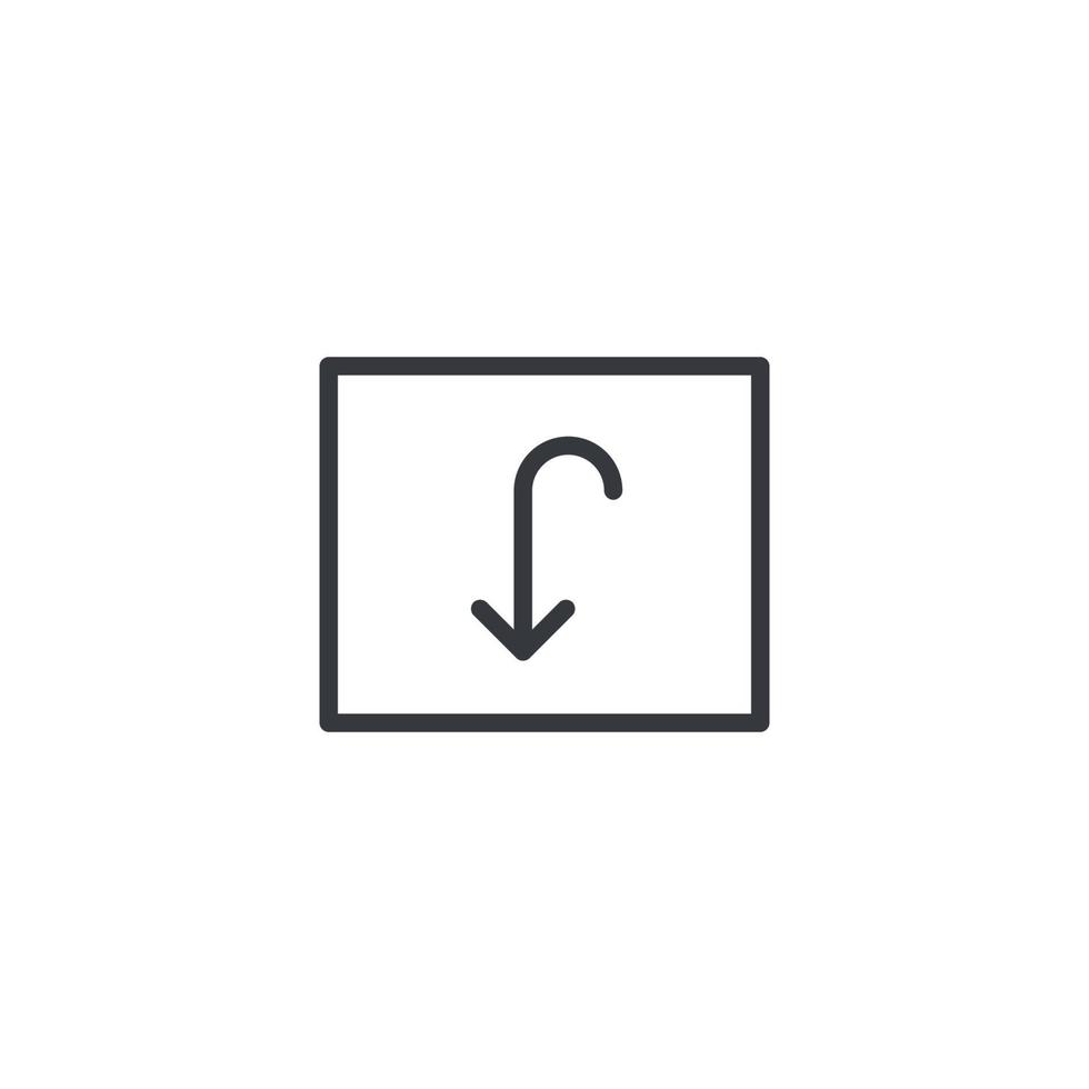 Down key icon vector. Down Arrow icon vector isolated on white background