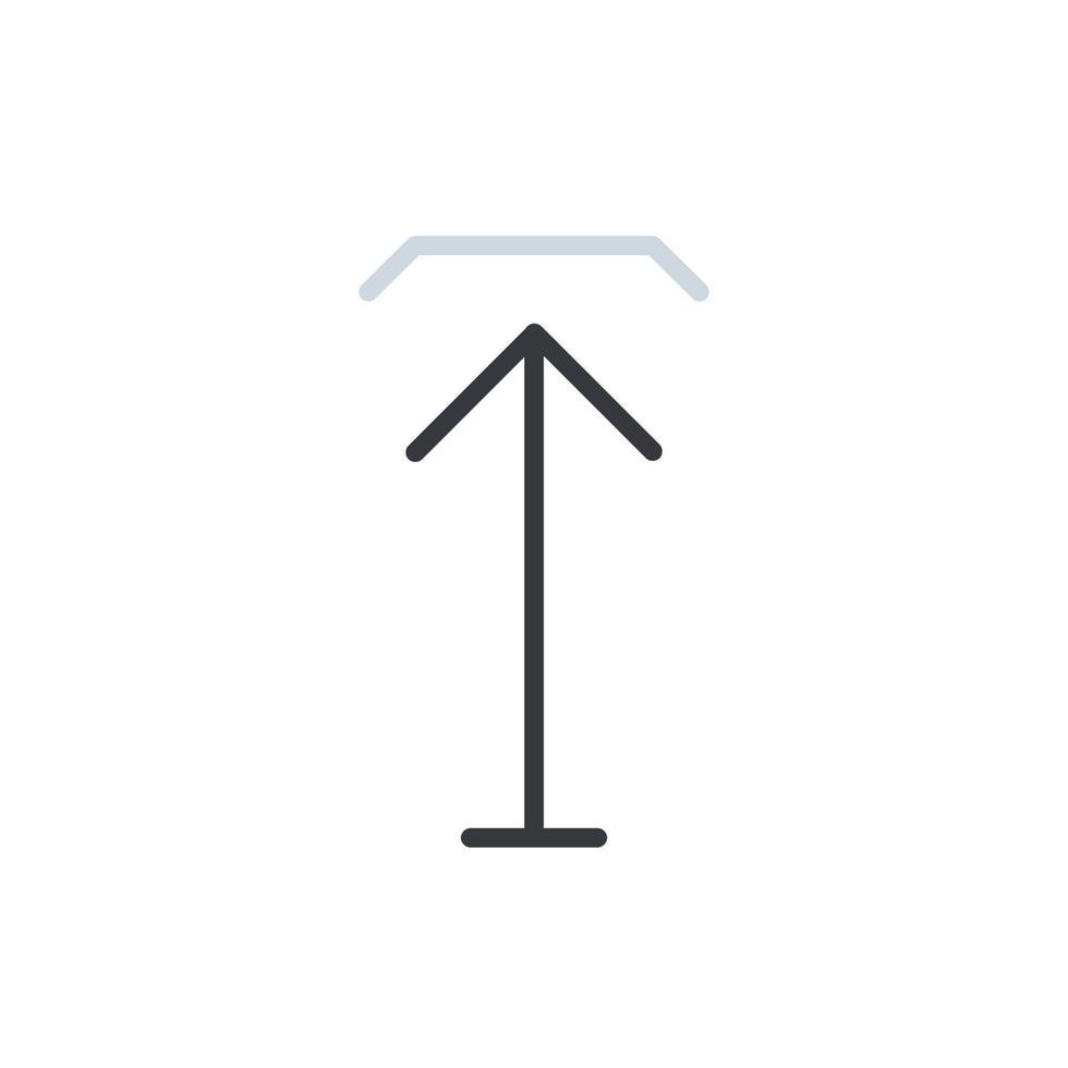 Up key icon vector. Up Arrow icon vector isolated on white background