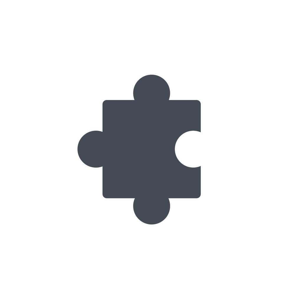 pieza, icono de relleno de rompecabezas aislado sobre fondo blanco. vector de pictograma de icono de notas de pieza
