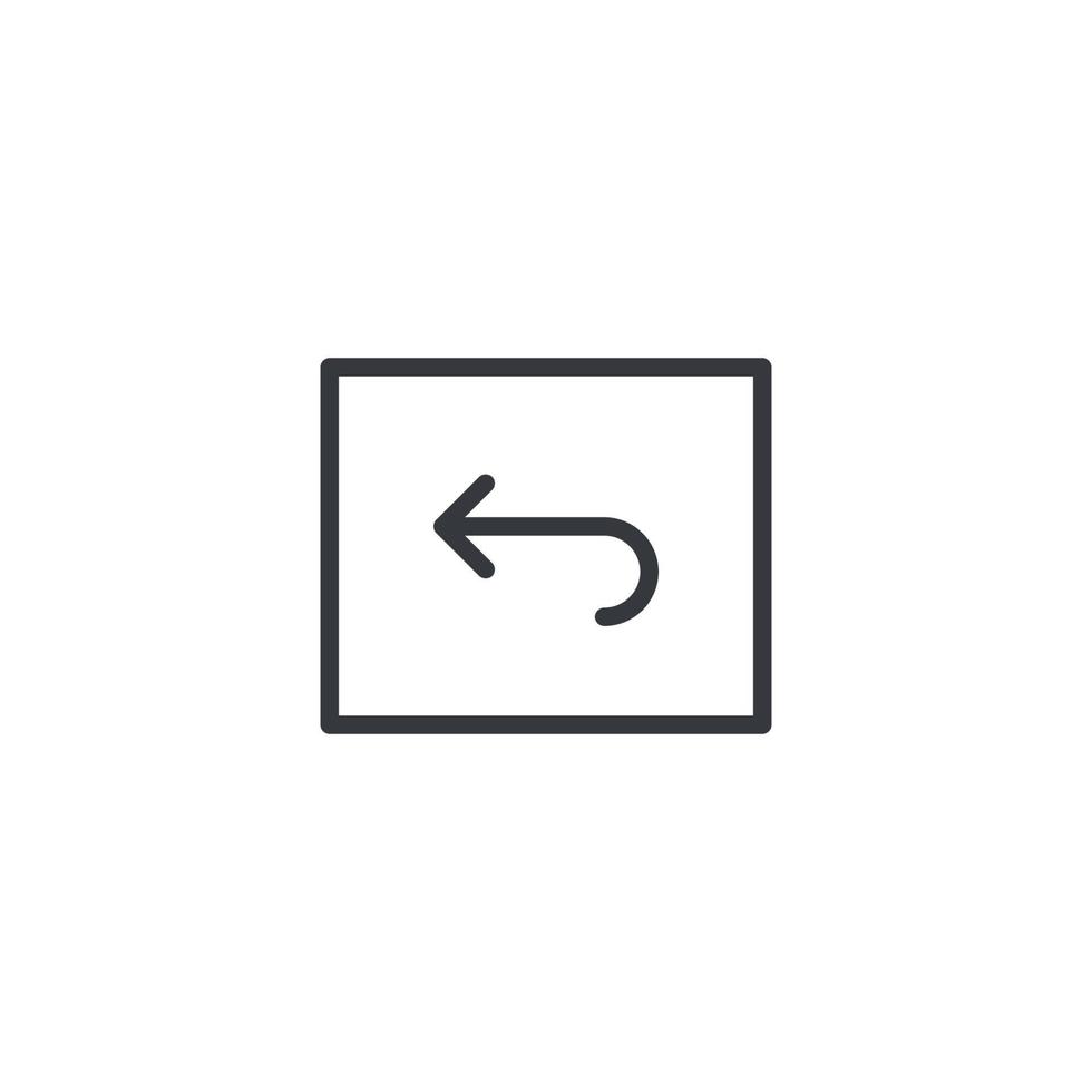 Left key icon vector. Left Arrow icon vector isolated on white background
