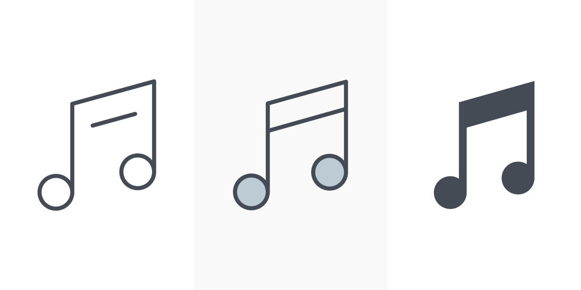 vector de conjunto de iconos de música. paquete de iconos de notas musicales aislado sobre fondo blanco