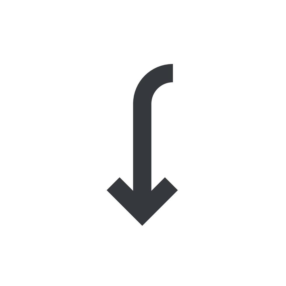 Down key icon vector. Down Arrow icon vector isolated on white background
