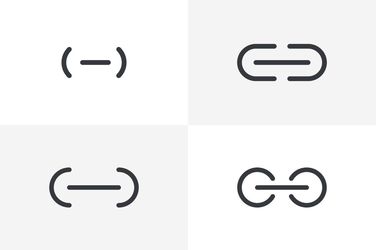 Url link icon set vector. Hyperlink chain website icon bundle vector isolated on white background