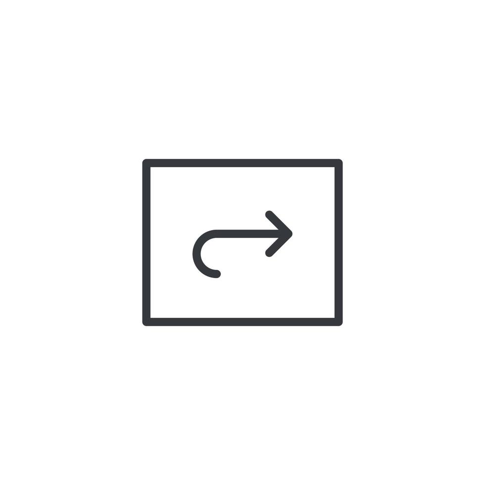 Right key icon vector. Right Arrow icon vector isolated on white background