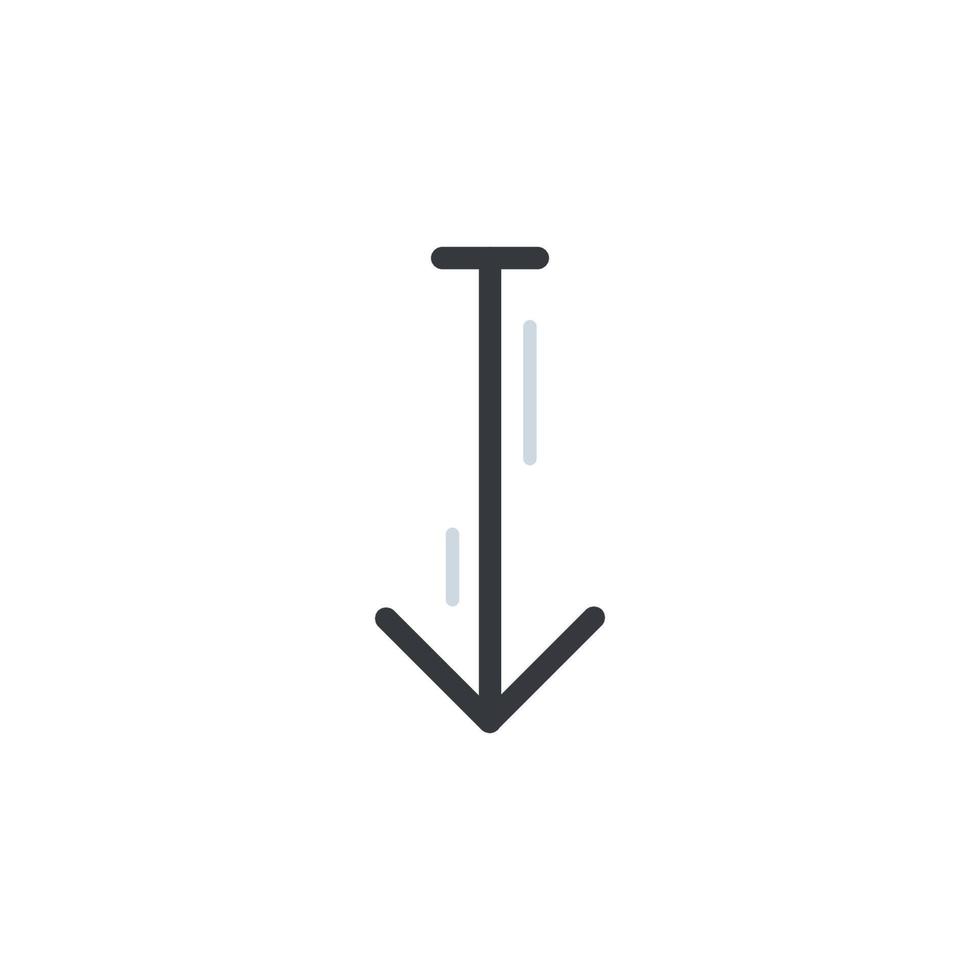 Down key icon vector. Down Arrow icon vector isolated on white background