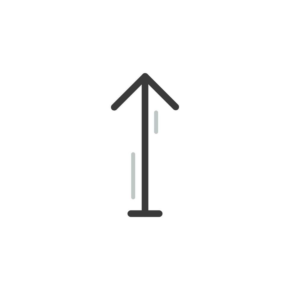 Up key icon vector. Up Arrow icon vector isolated on white background