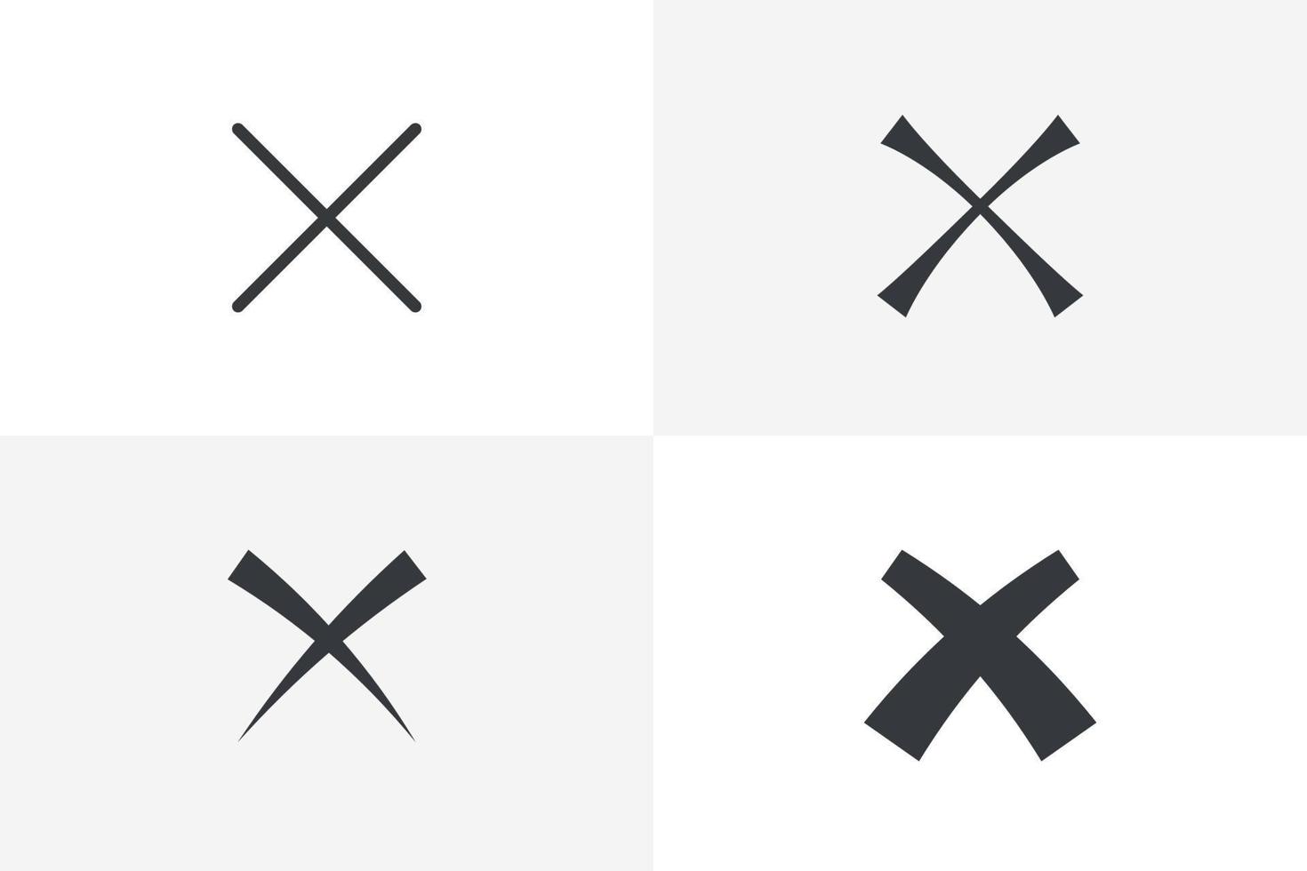 Cross icon set vector. Remove, Close, Cancel icon bundle isolated on white background vector