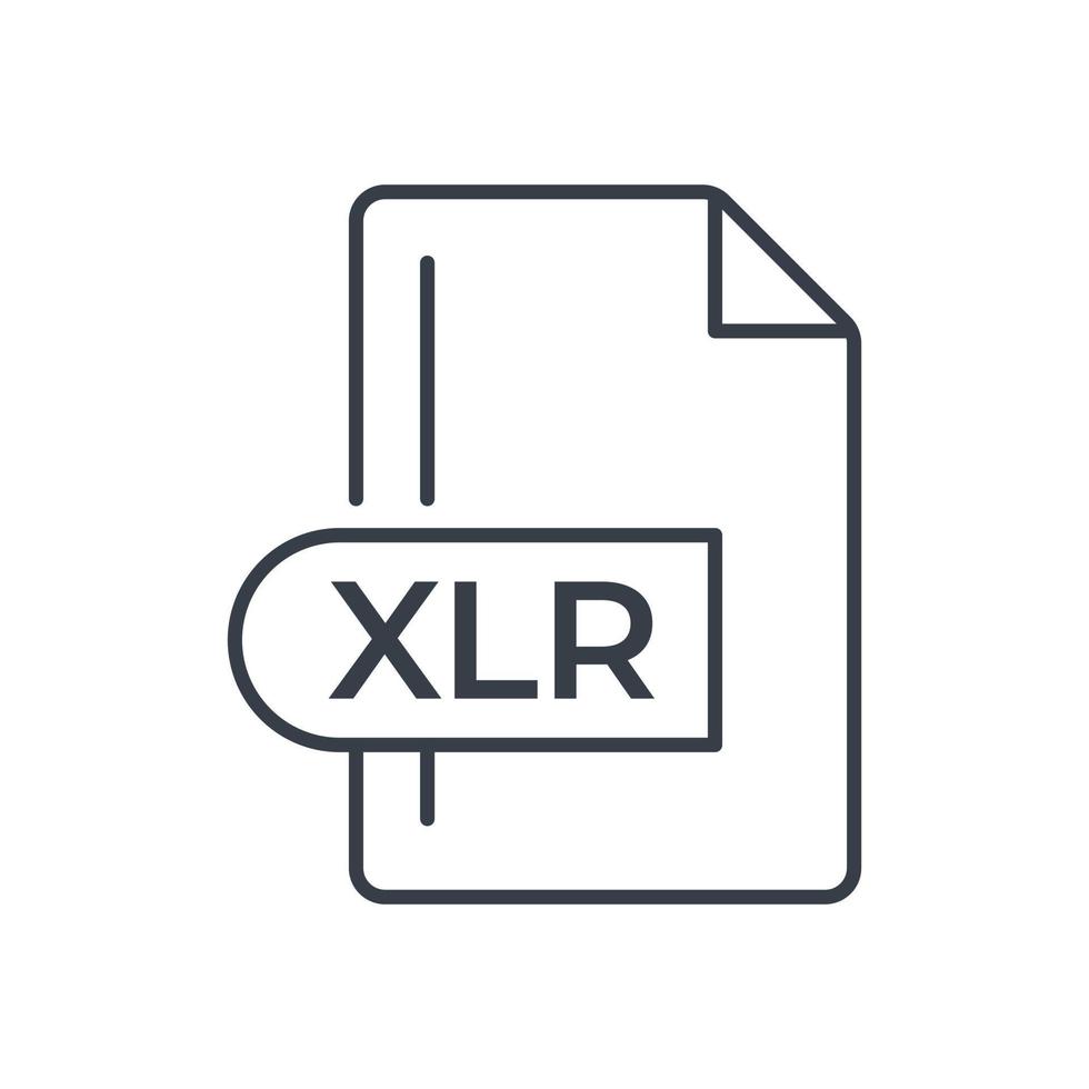 XLR File Format Icon. XLR extension line icon. vector