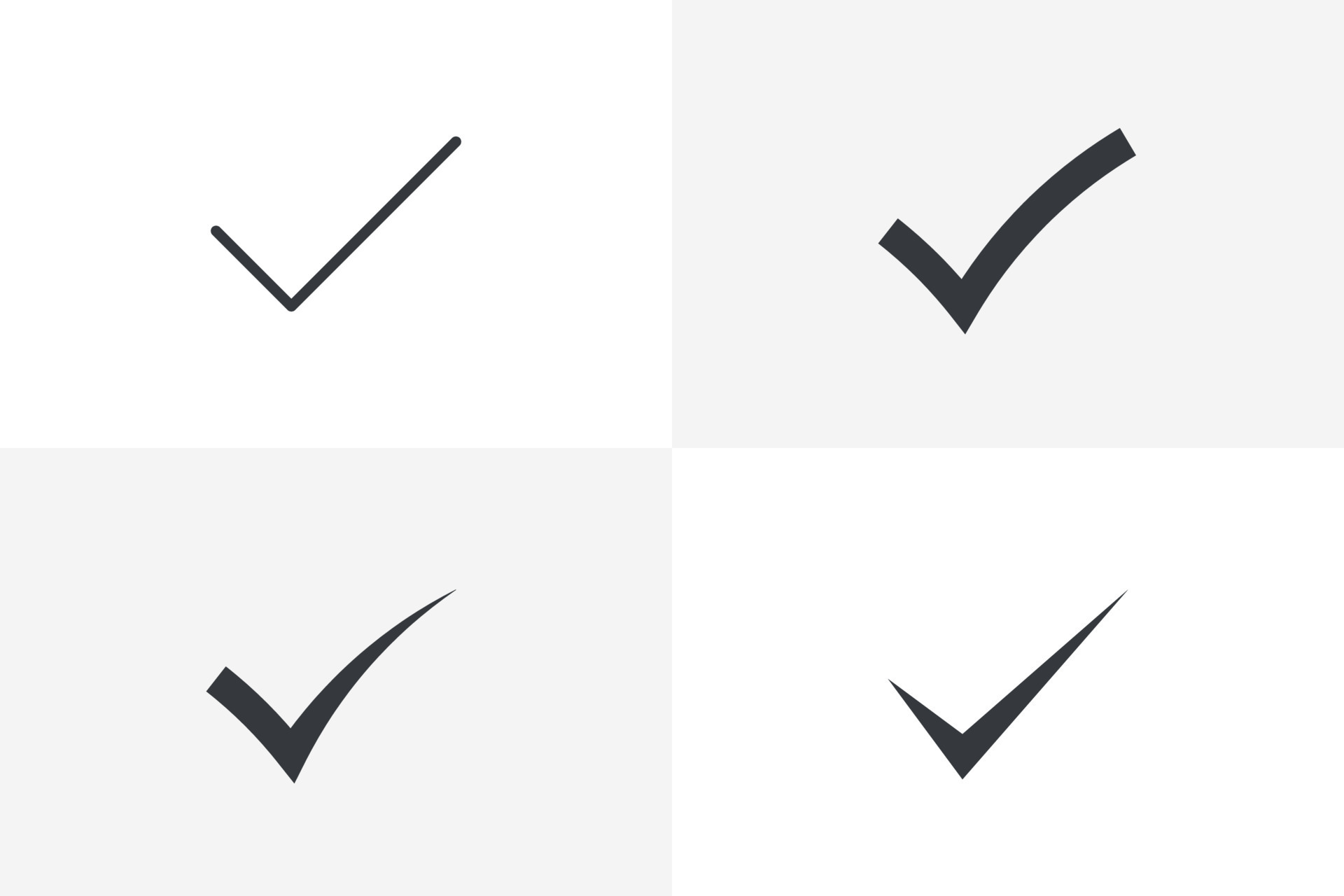 Checkmark icon set vector check icon bundle isolated on white